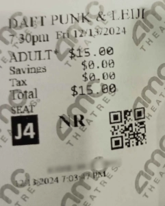 Interstella 5555 2024 movie ticket
